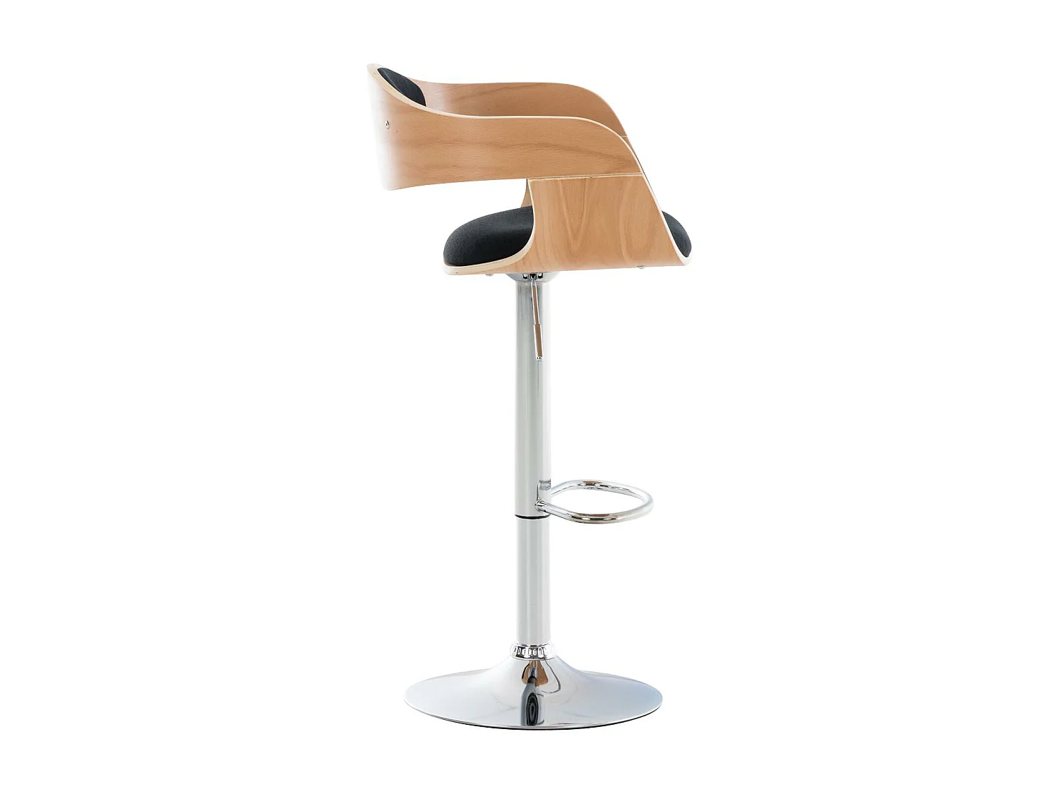 Tabouret de bar - Tissu - Nature / Noir - Kingston