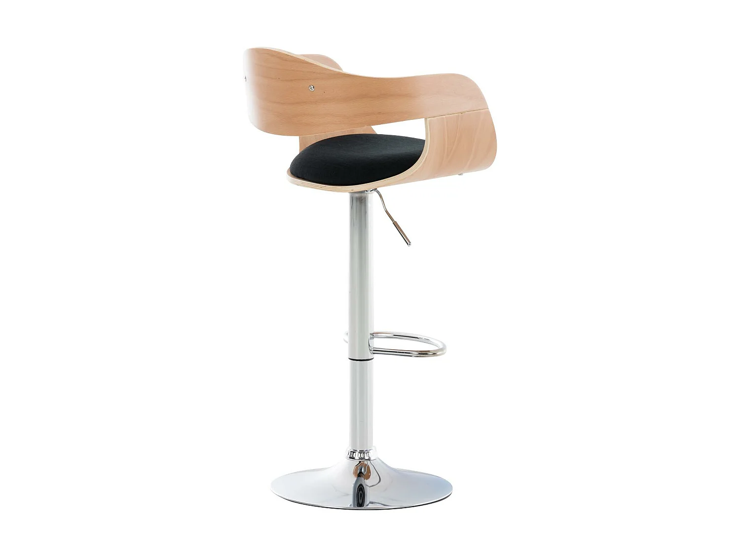 Tabouret de bar - Tissu - Nature / Noir - Kingston