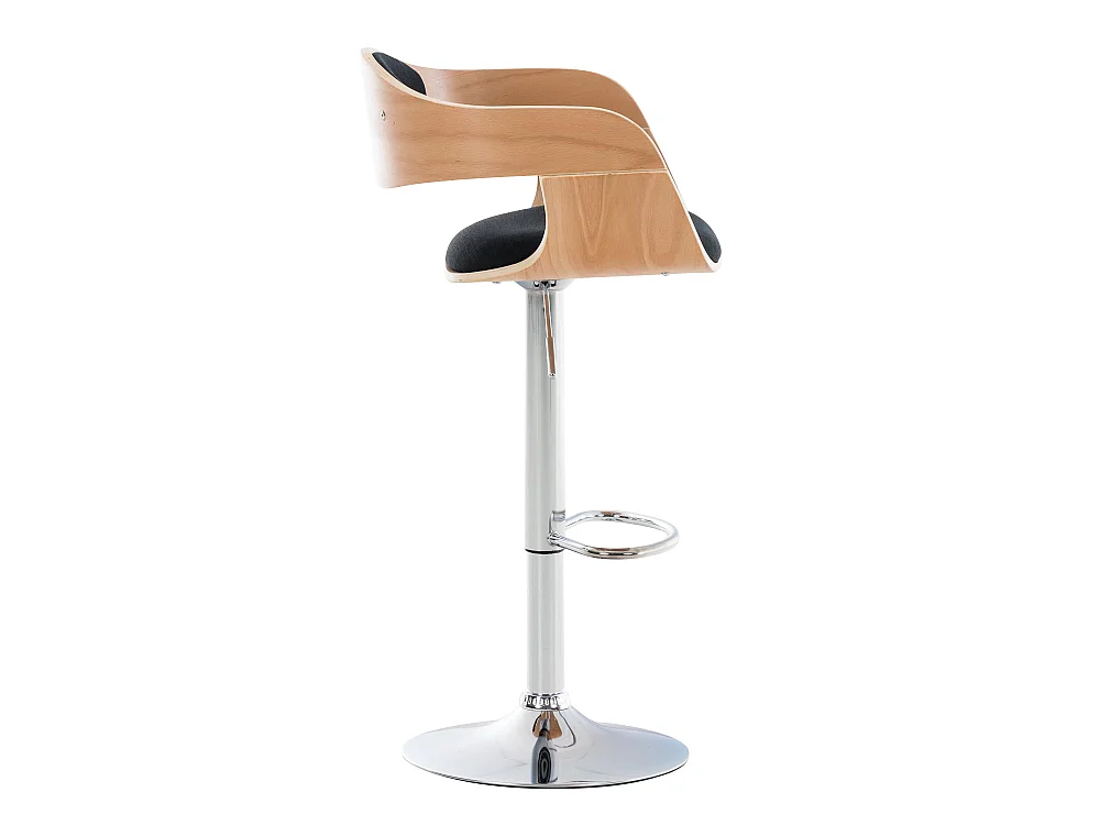 Tabouret de bar - Tissu - Nature / Noir - Kingston