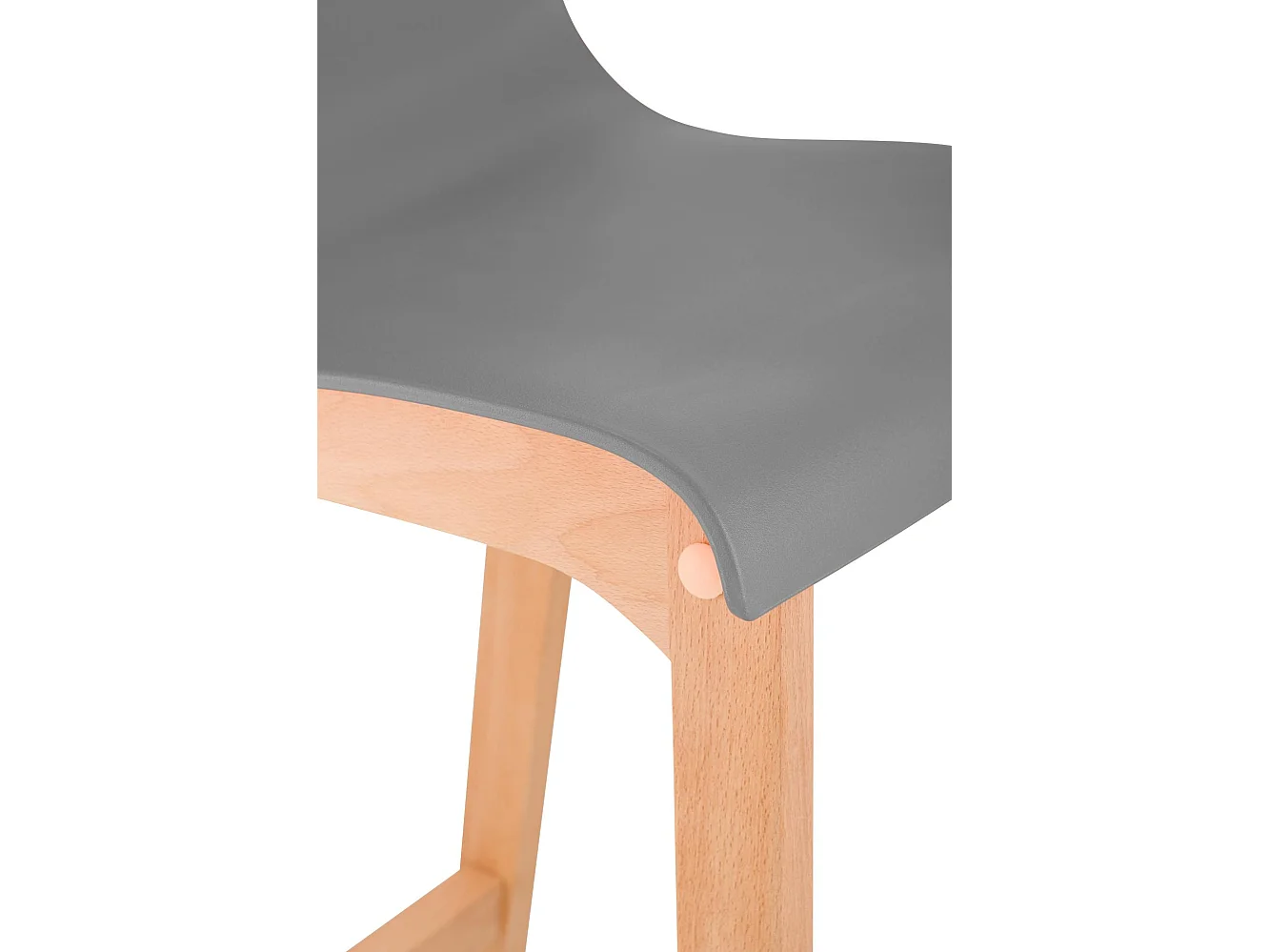 Lot de 2  Tabouret de bar - Bois - Gris - Hover