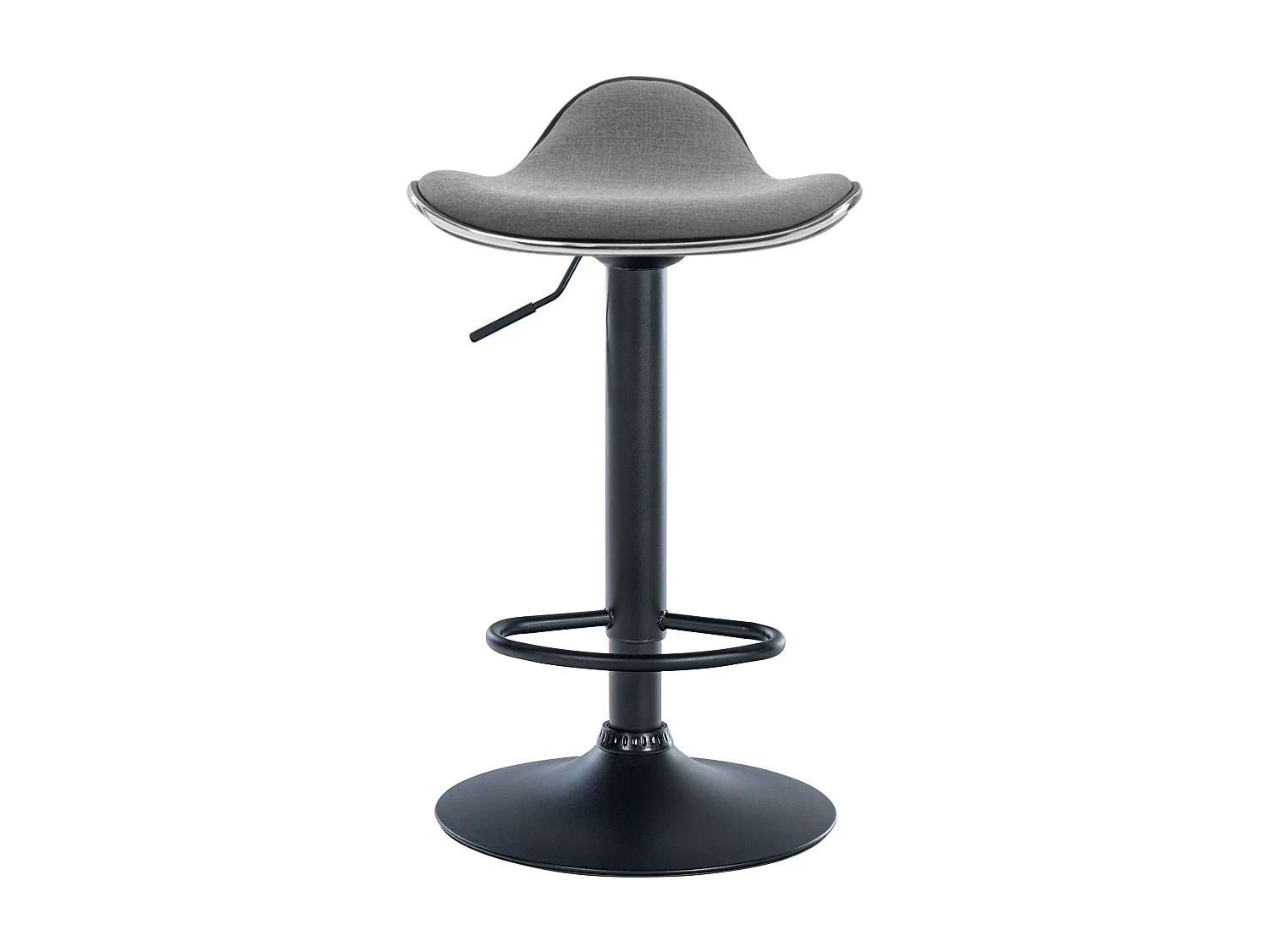 Tabouret de bar - Tissu & Métal chromé - Gris clair - Shanghai