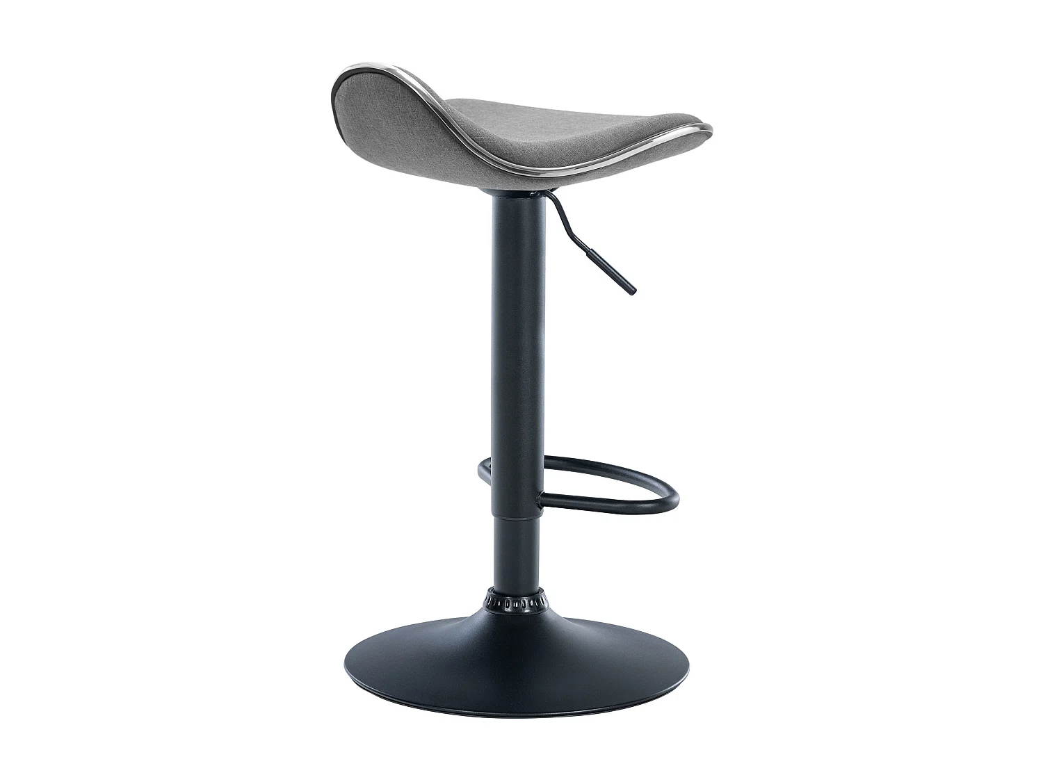 Tabouret de bar - Tissu & Métal chromé - Gris clair - Shanghai