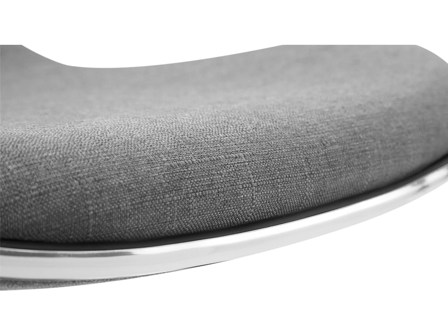 Tabouret de bar - Tissu & Métal chromé - Gris clair - Shanghai