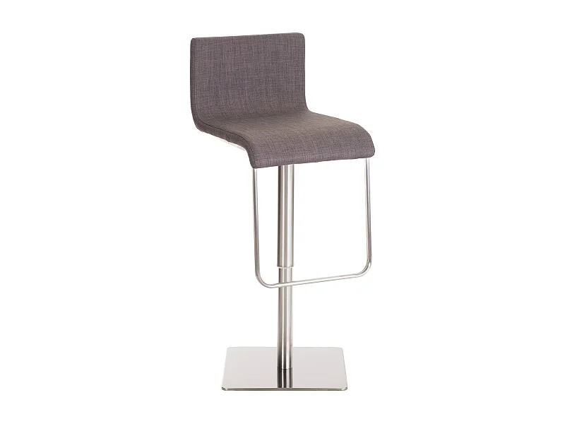 Tabouret de bar - Tissu & Acier inoxydable - Gris - Limon