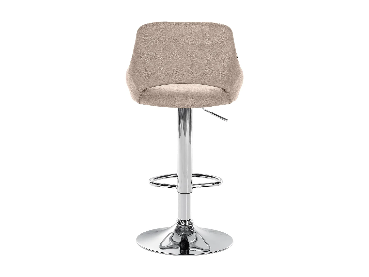 Tabouret de bar - Tissu & Chrome - Taupe - Milet