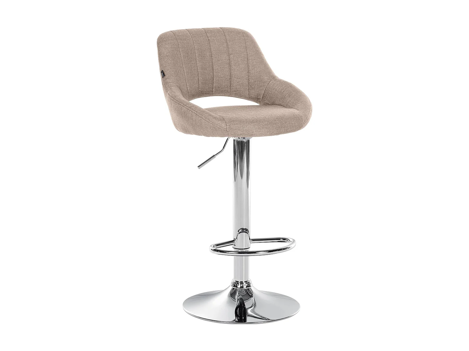Tabouret de bar - Tissu & Chrome - Taupe - Milet