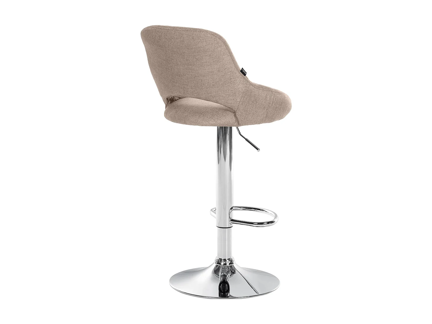 Tabouret de bar - Tissu & Chrome - Taupe - Milet