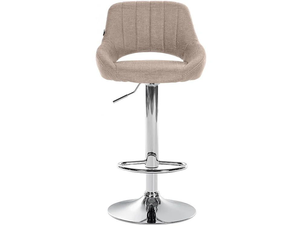 Tabouret de bar - Tissu & Chrome - Taupe - Milet