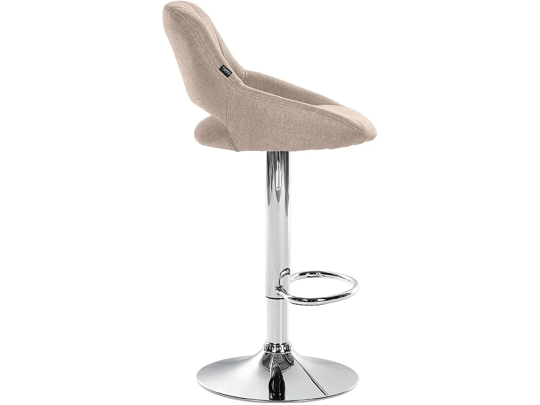 Tabouret de bar - Tissu & Chrome - Taupe - Milet