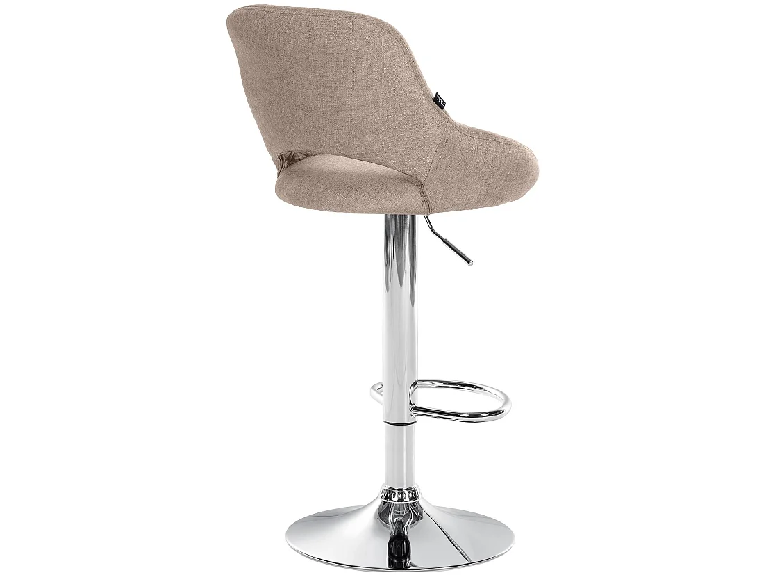 Tabouret de bar - Tissu & Chrome - Taupe - Milet