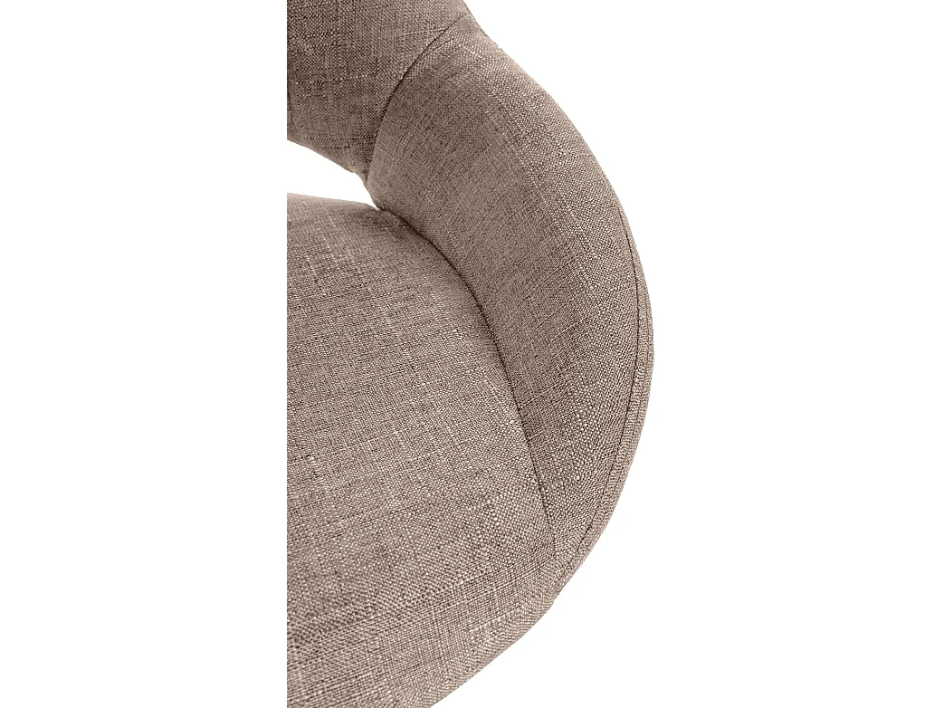 Tabouret de bar - Tissu & Chrome - Taupe - Milet