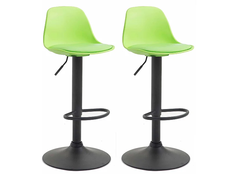 Lot de 2  Tabouret de bar - Similicuir & Métal - Vert - Kiel