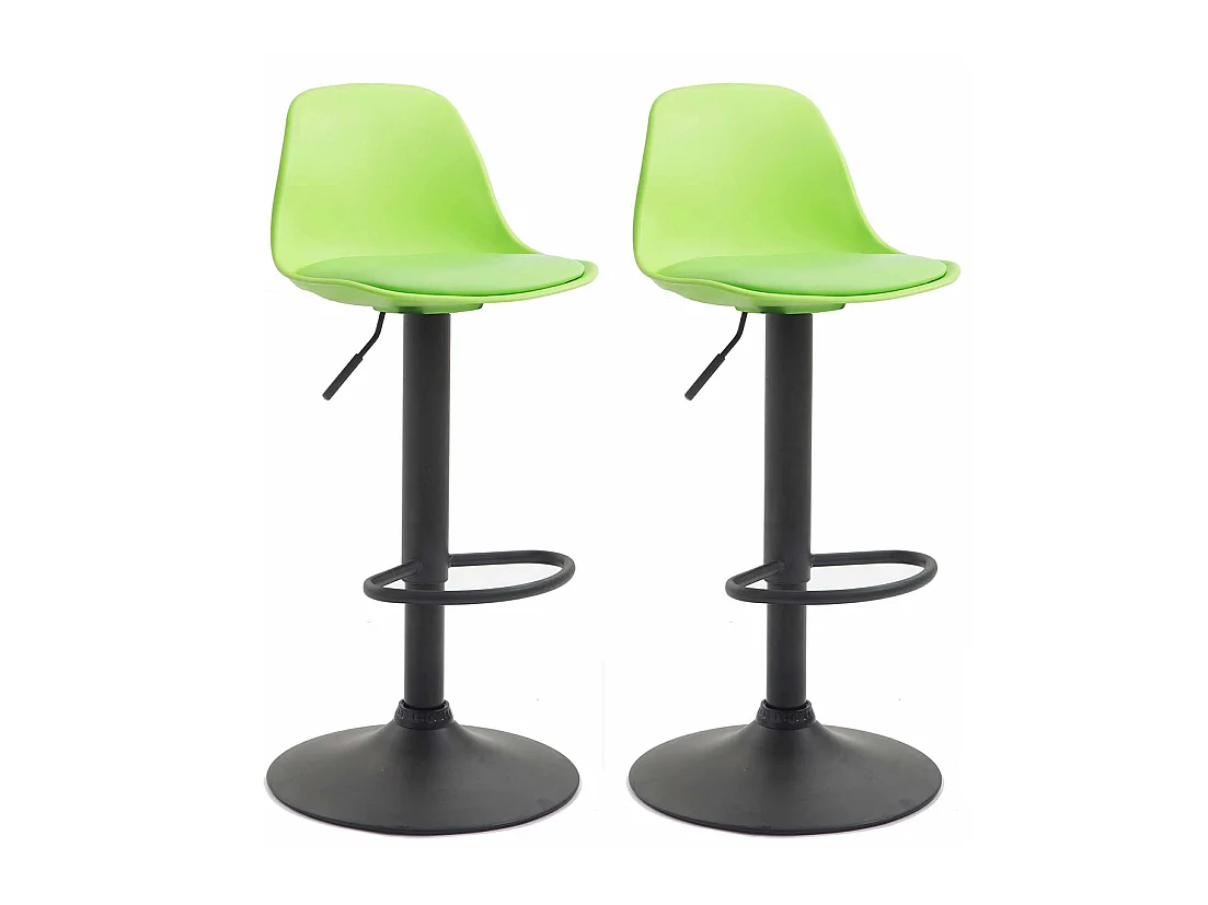 Lot de 2  Tabouret de bar - Similicuir & Métal - Vert - Kiel