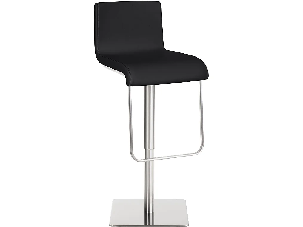 Tabouret de bar - Similicuir & Acier inoxydable - Noir - Limon