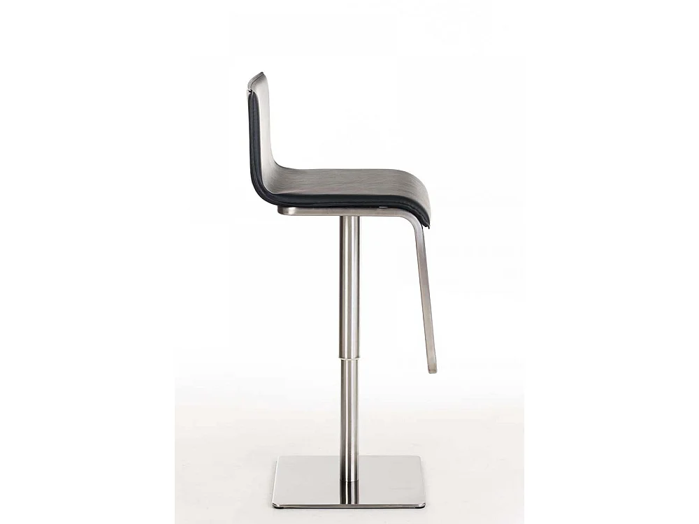 Tabouret de bar - Similicuir & Acier inoxydable - Noir - Limon