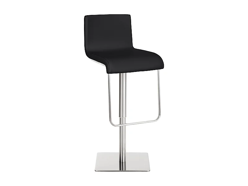 Tabouret de bar - Similicuir & Acier inoxydable - Noir - Limon