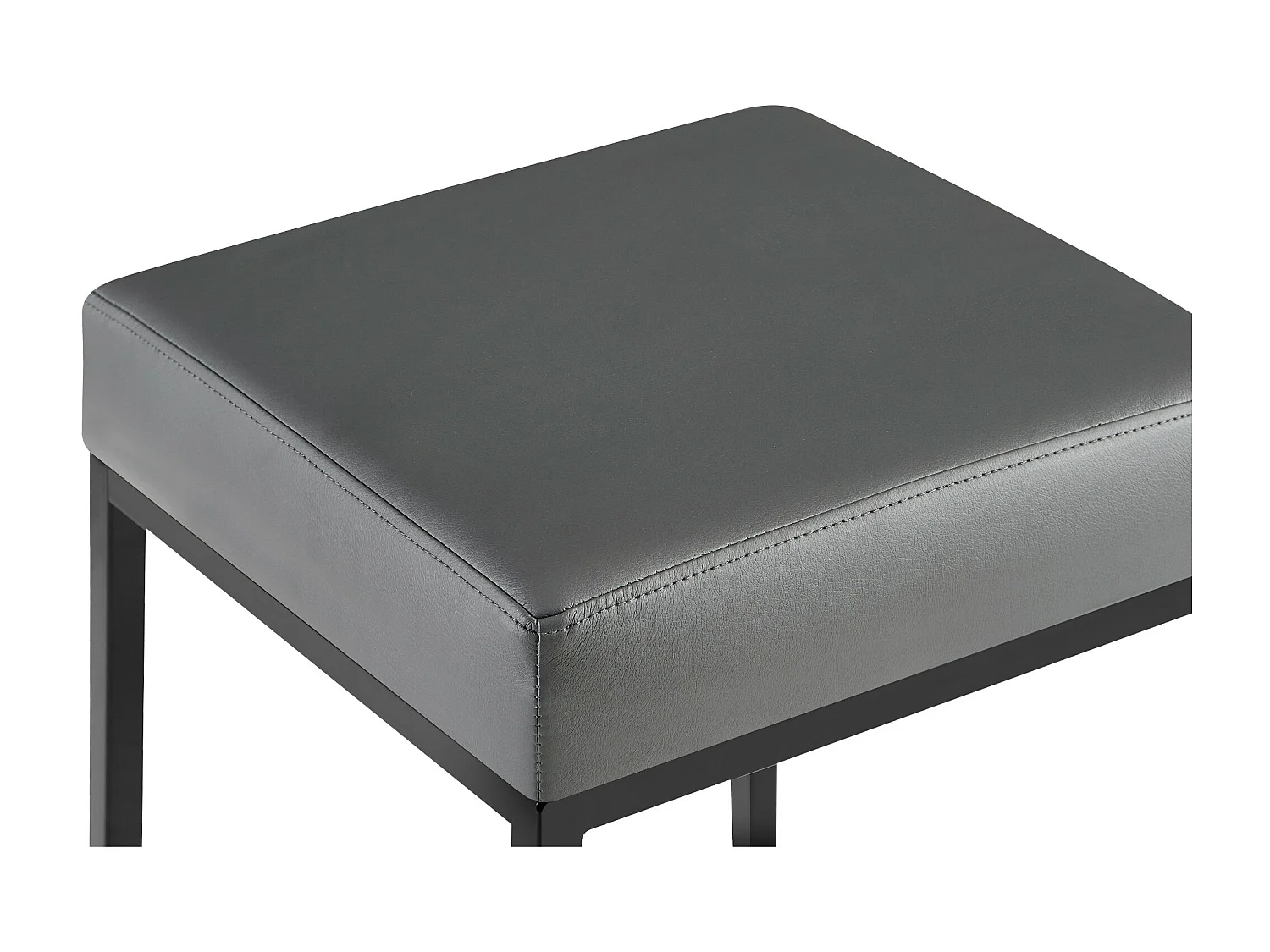 Lot de 2  Tabouret de bar - Similicuir & Noir - Gris - Montreal 85