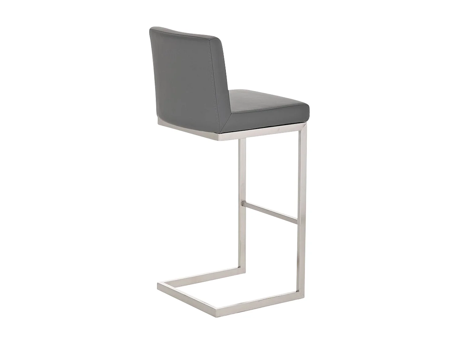 Lot de 2  Tabouret de bar - Similicuir - Gris - Paros
