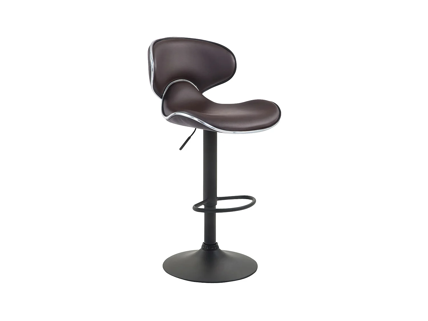 Tabouret de bar - Similicuir & Métal chromé - Marron - Las Vegas V2