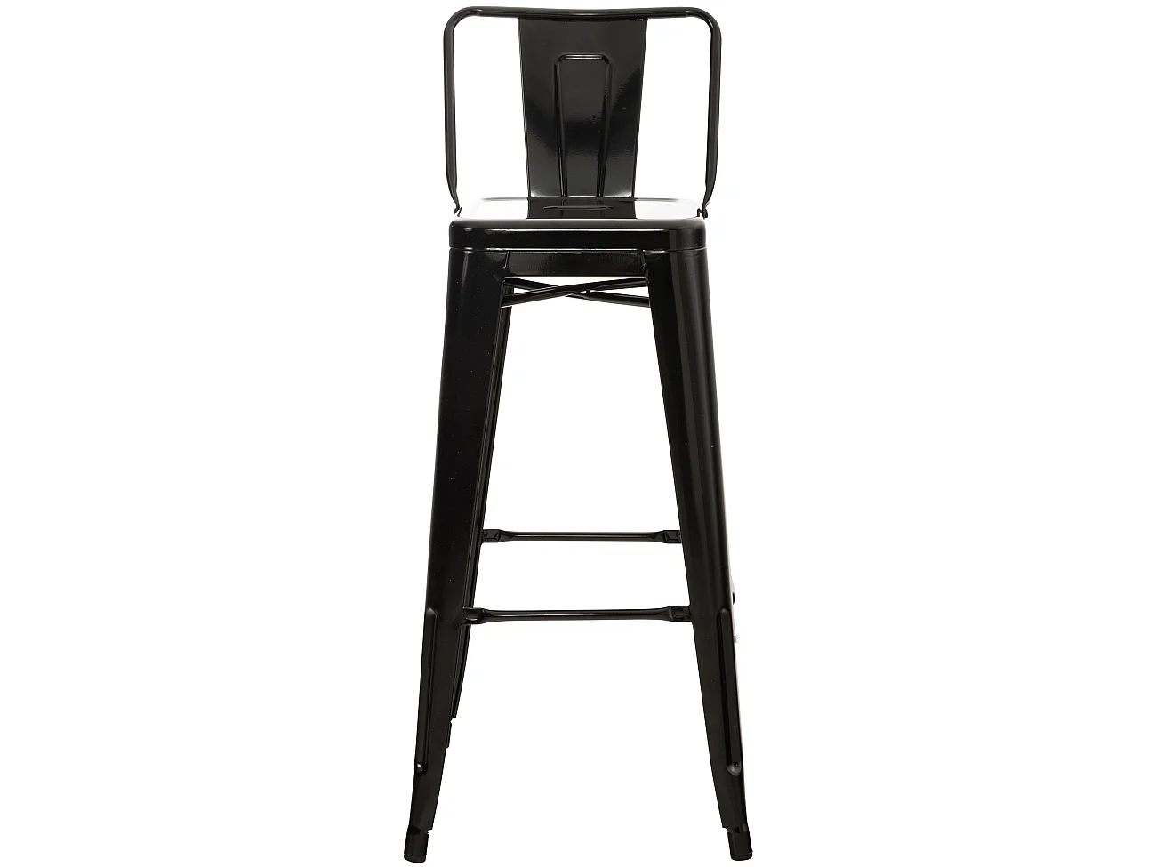 Lot de 2  Tabouret de bar - Métal & Métal - Noir - Mason