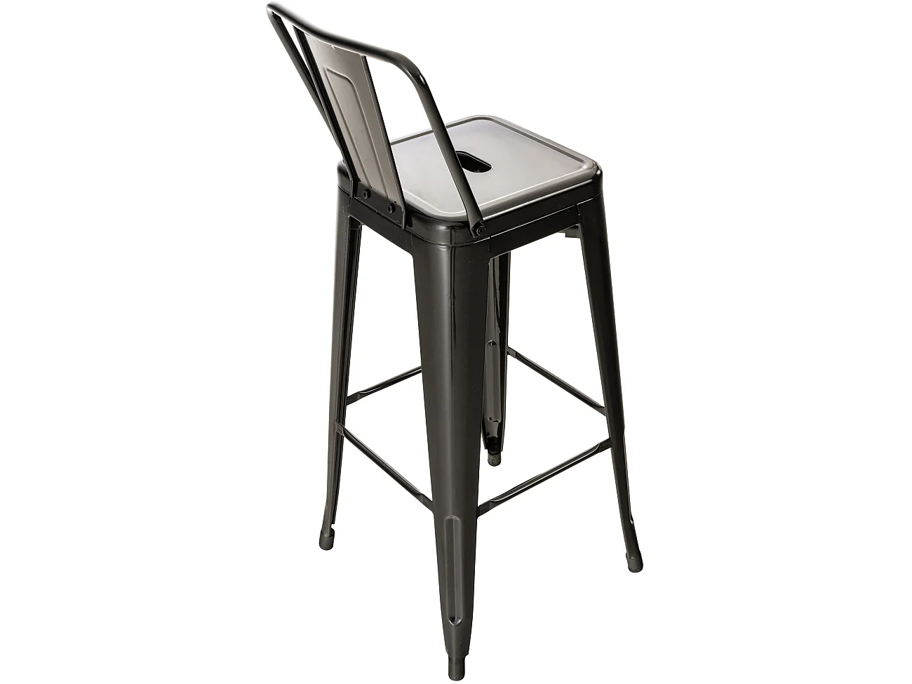 Lot de 2  Tabouret de bar - Métal & Métal - Noir - Mason