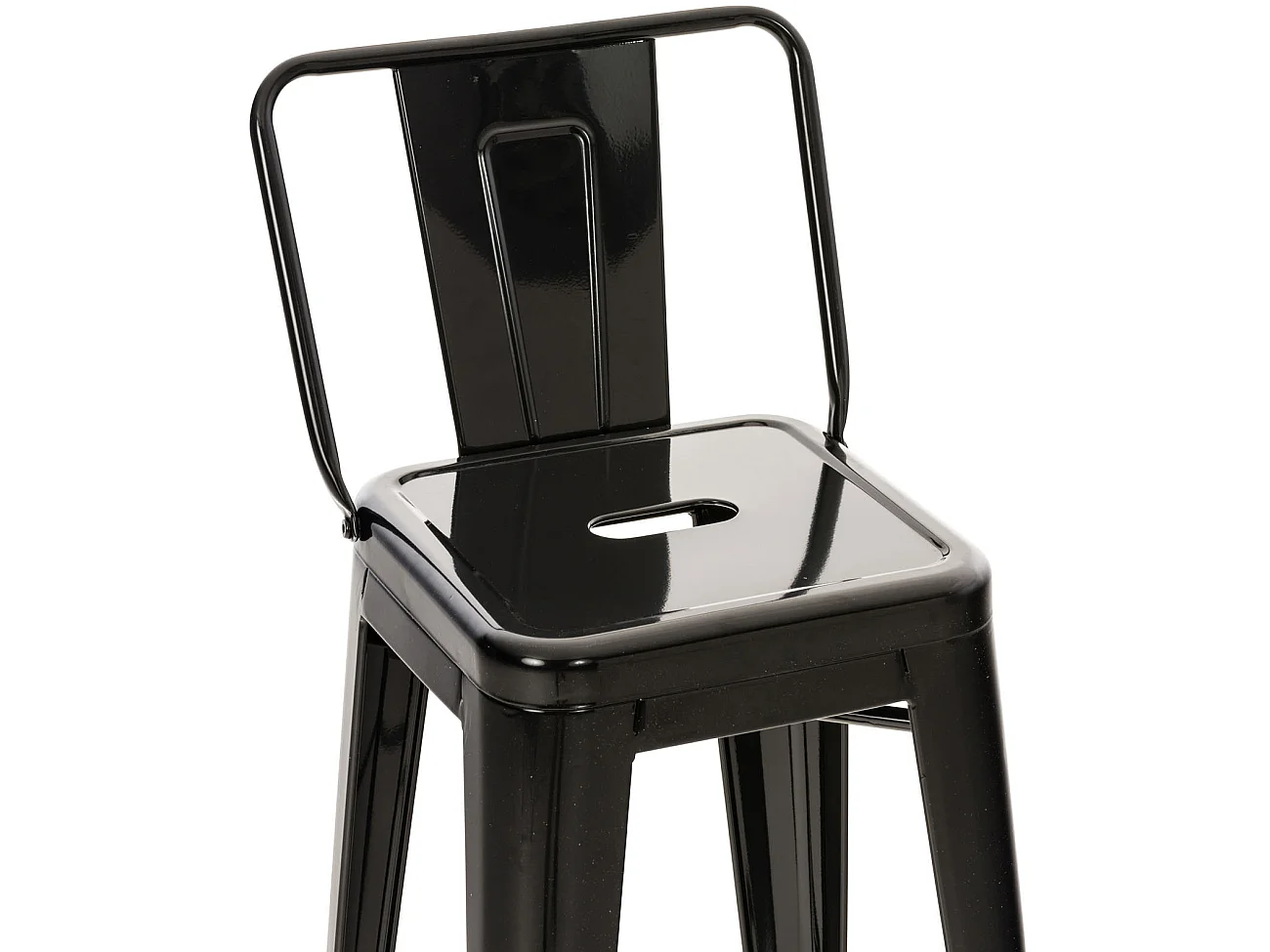 Lot de 2  Tabouret de bar - Métal & Métal - Noir - Mason