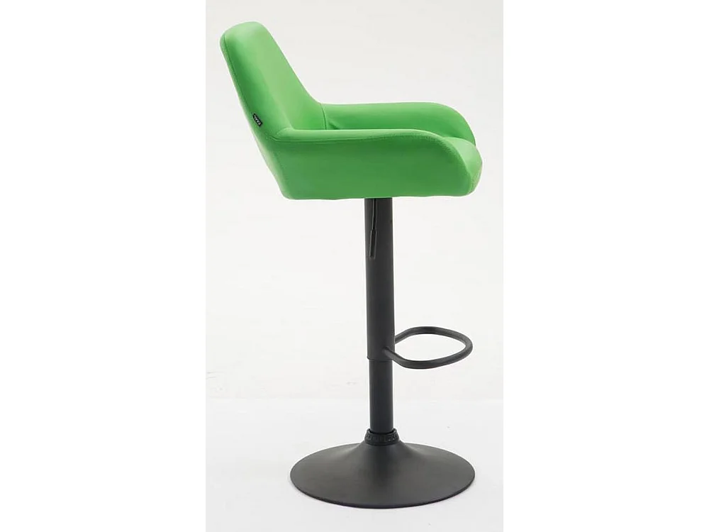 Lot de 2  Tabouret de bar - Similicuir (PVC) & Métal noir mat - Vert - Braga