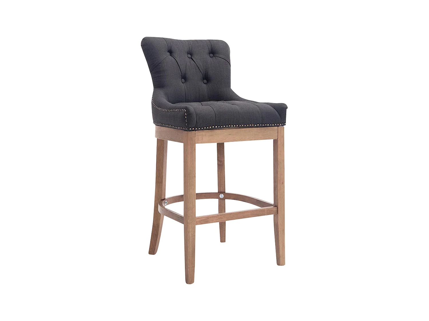 Tabouret de bar - Tissu & Acier inoxydable - Gris foncé - Lakewood
