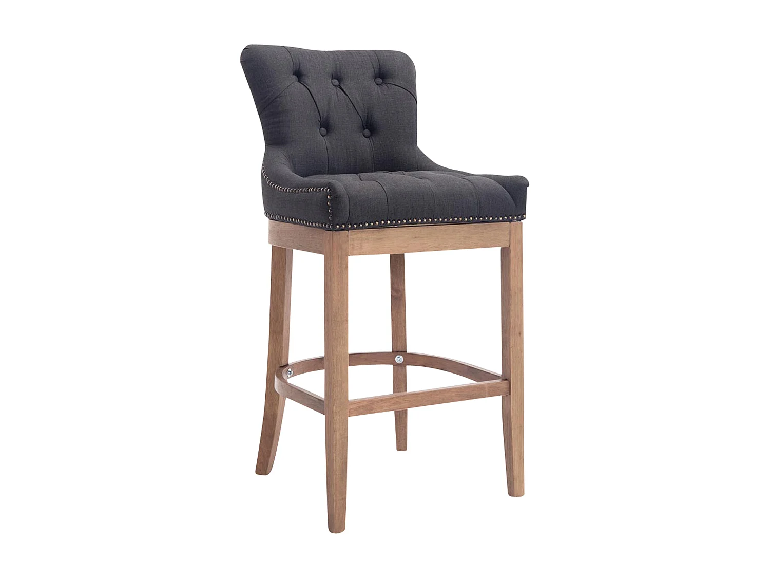 Tabouret de bar - Tissu & Acier inoxydable - Gris foncé - Lakewood