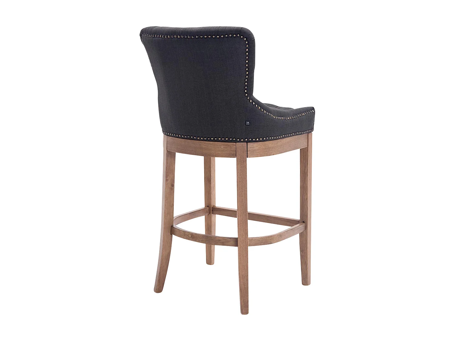 Tabouret de bar - Tissu & Acier inoxydable - Gris foncé - Lakewood