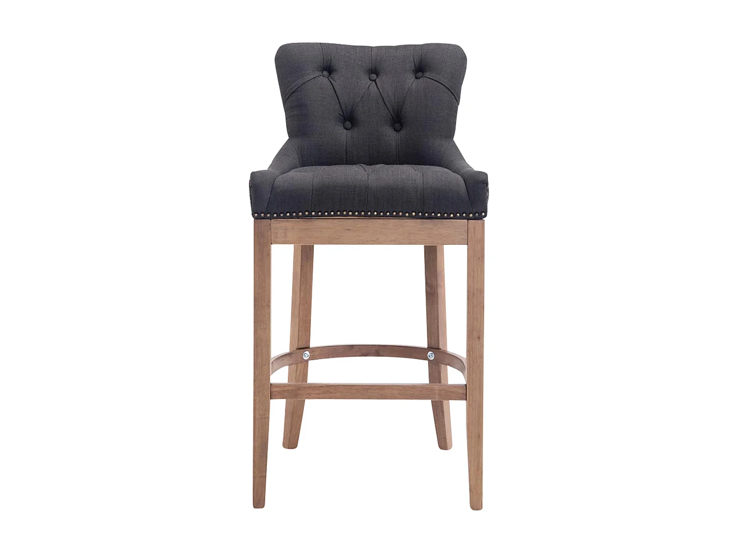 Tabouret de bar - Tissu & Acier inoxydable - Gris foncé - Lakewood