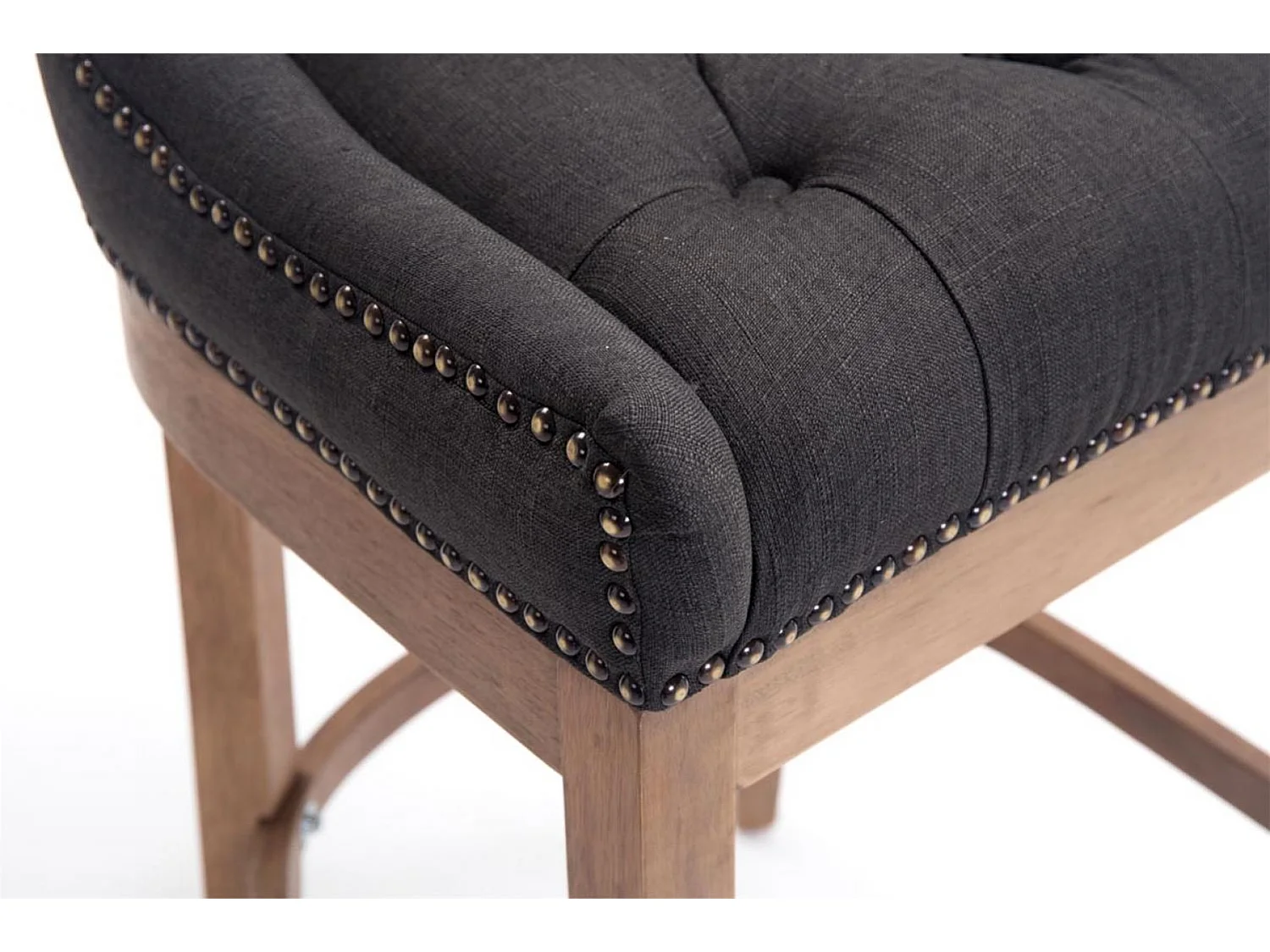 Tabouret de bar - Tissu & Acier inoxydable - Gris foncé - Lakewood