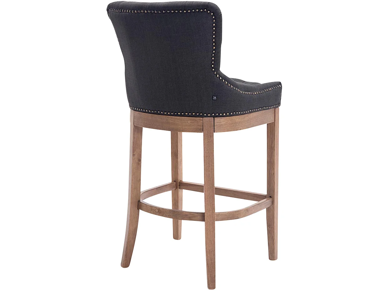 Tabouret de bar - Tissu & Acier inoxydable - Gris foncé - Lakewood