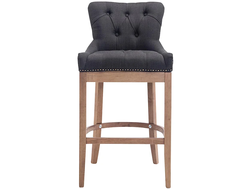 Tabouret de bar - Tissu & Acier inoxydable - Gris foncé - Lakewood