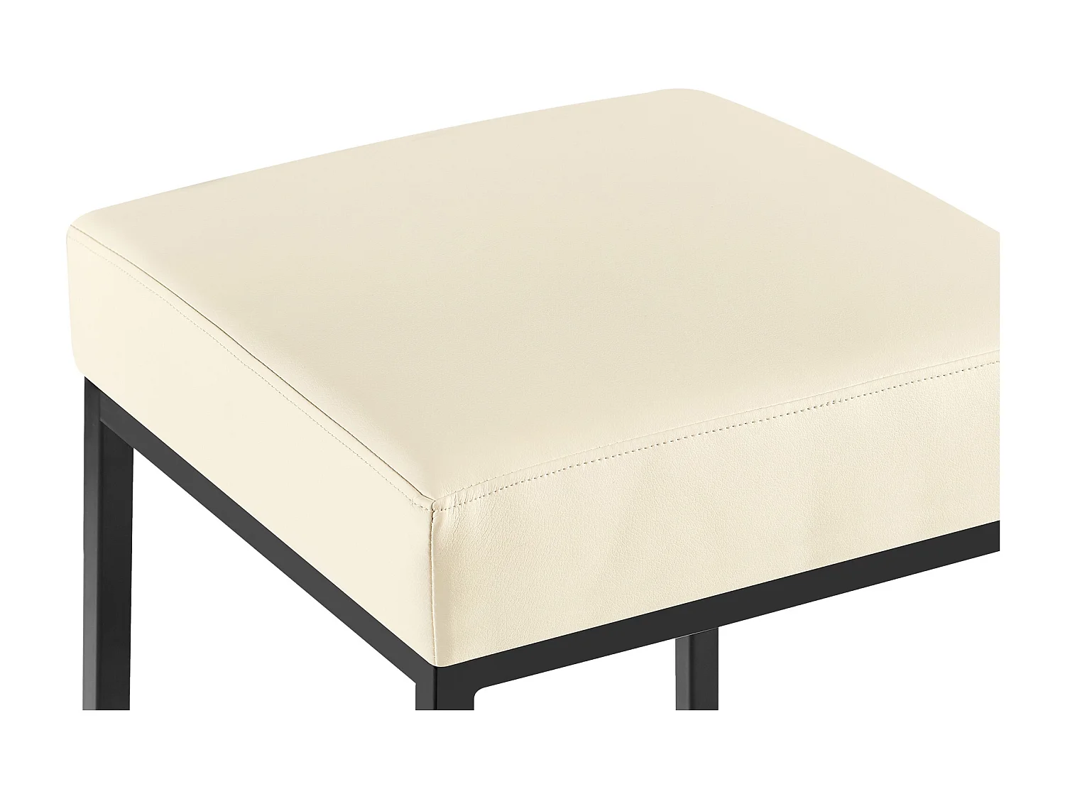 Lot de 2  Tabouret de bar - Similicuir & Noir - Crème - Montreal 85