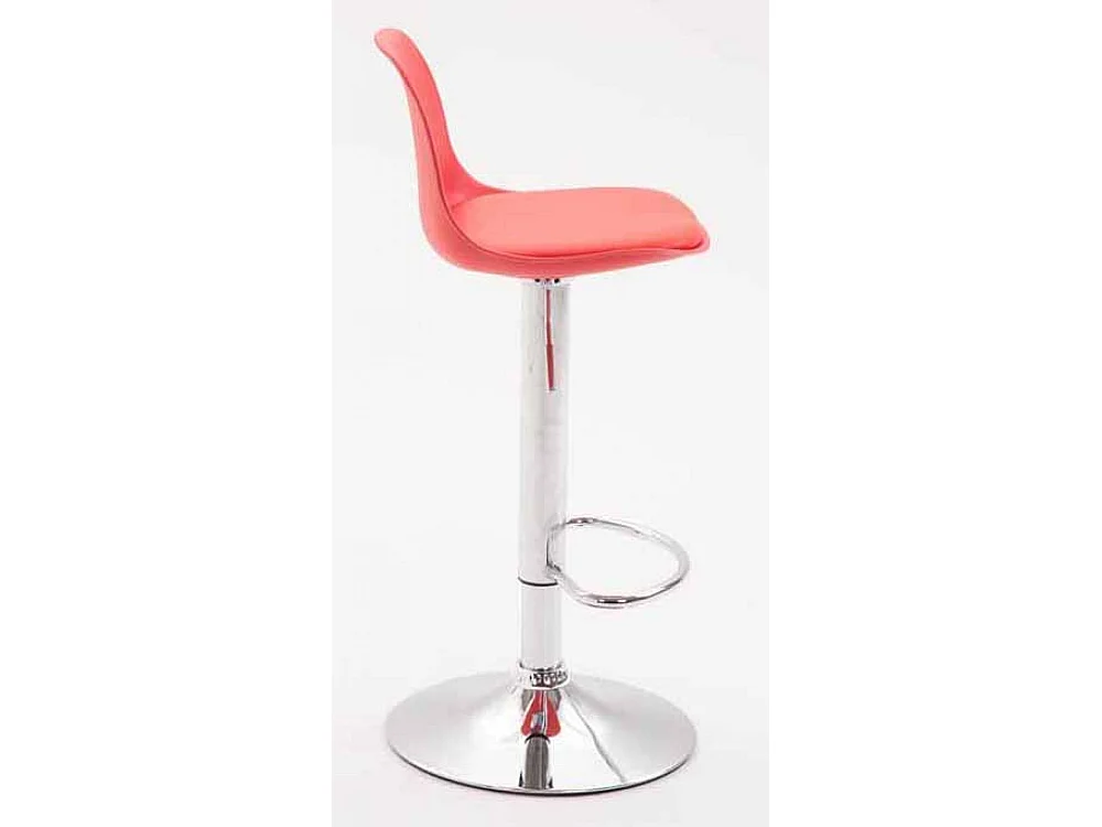 Lot de 2  Tabouret de bar - Similicuir & Métal - Rouge - Kiel