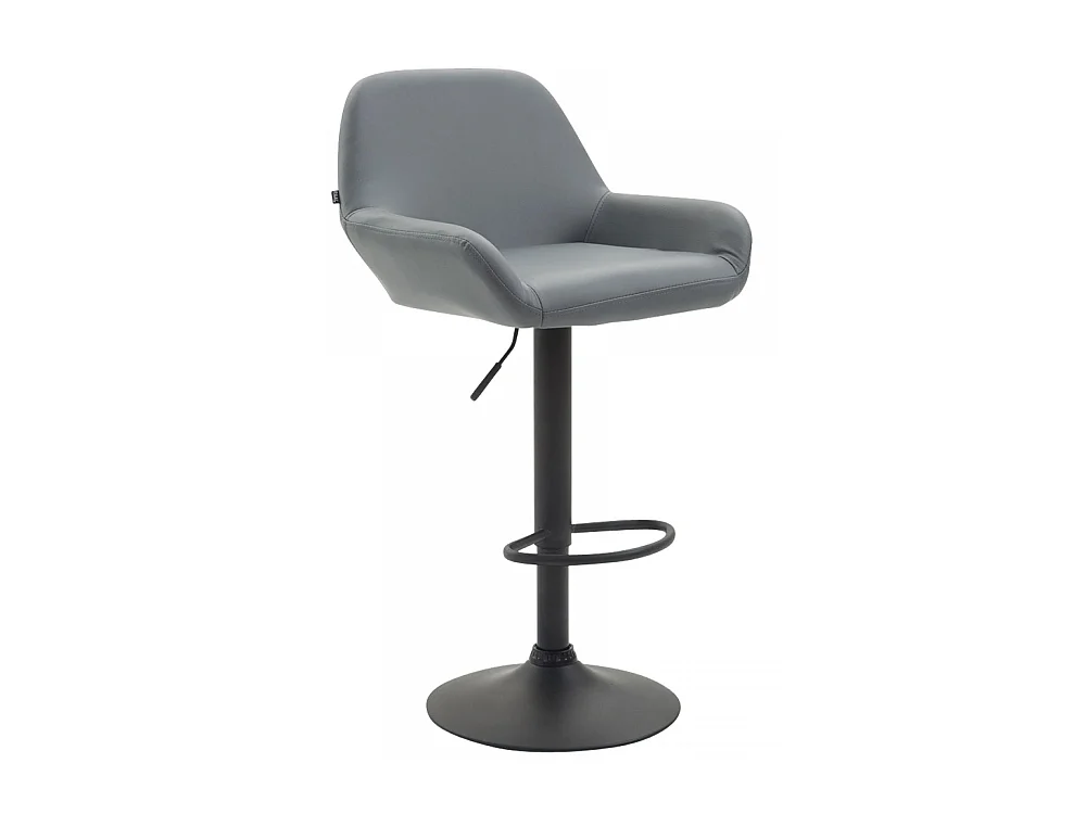 Tabouret de bar - Similicuir & Noir - Gris - Braga