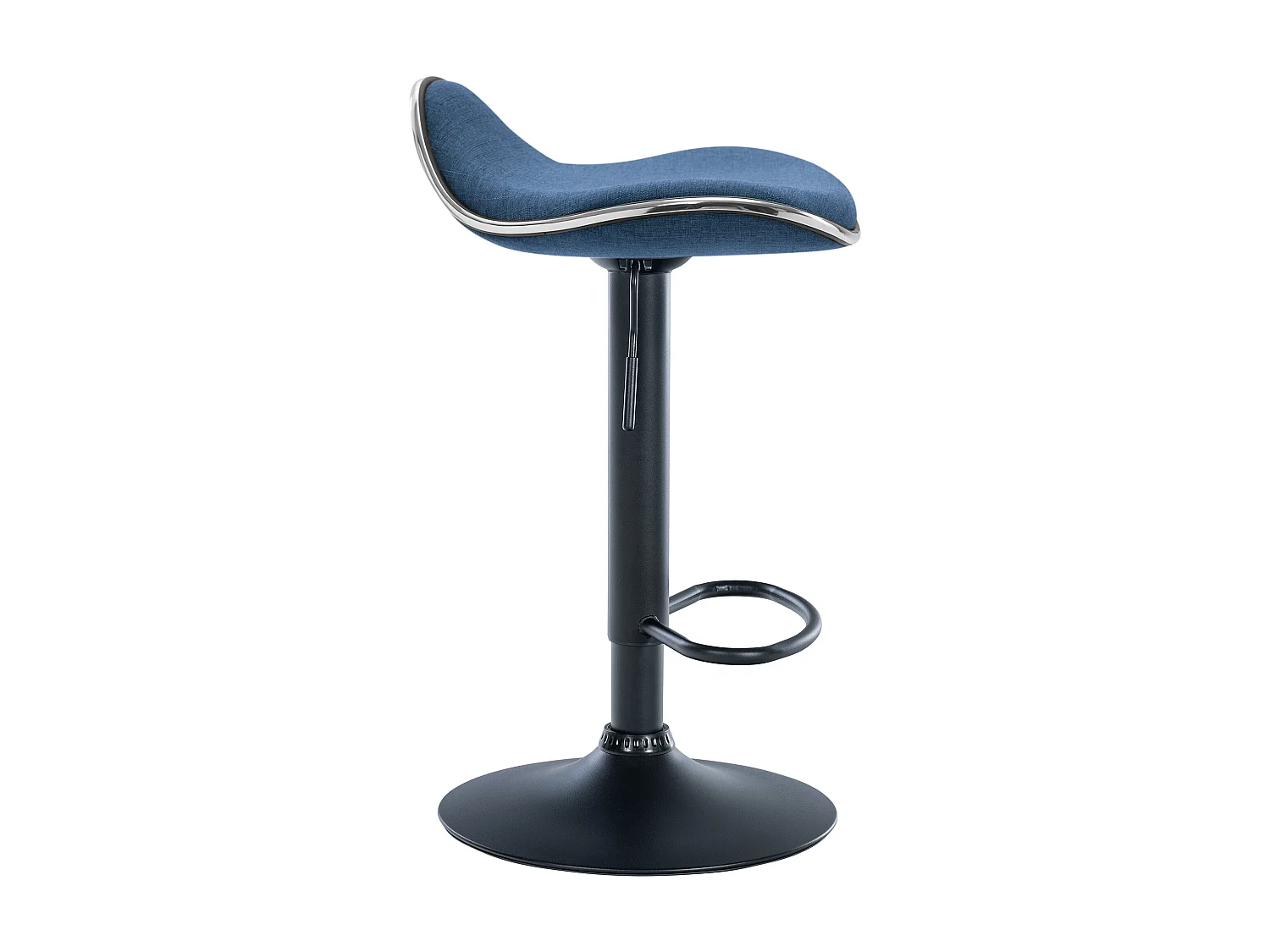 Tabouret de bar - Tissu & Métal chromé - Bleu - Shanghai