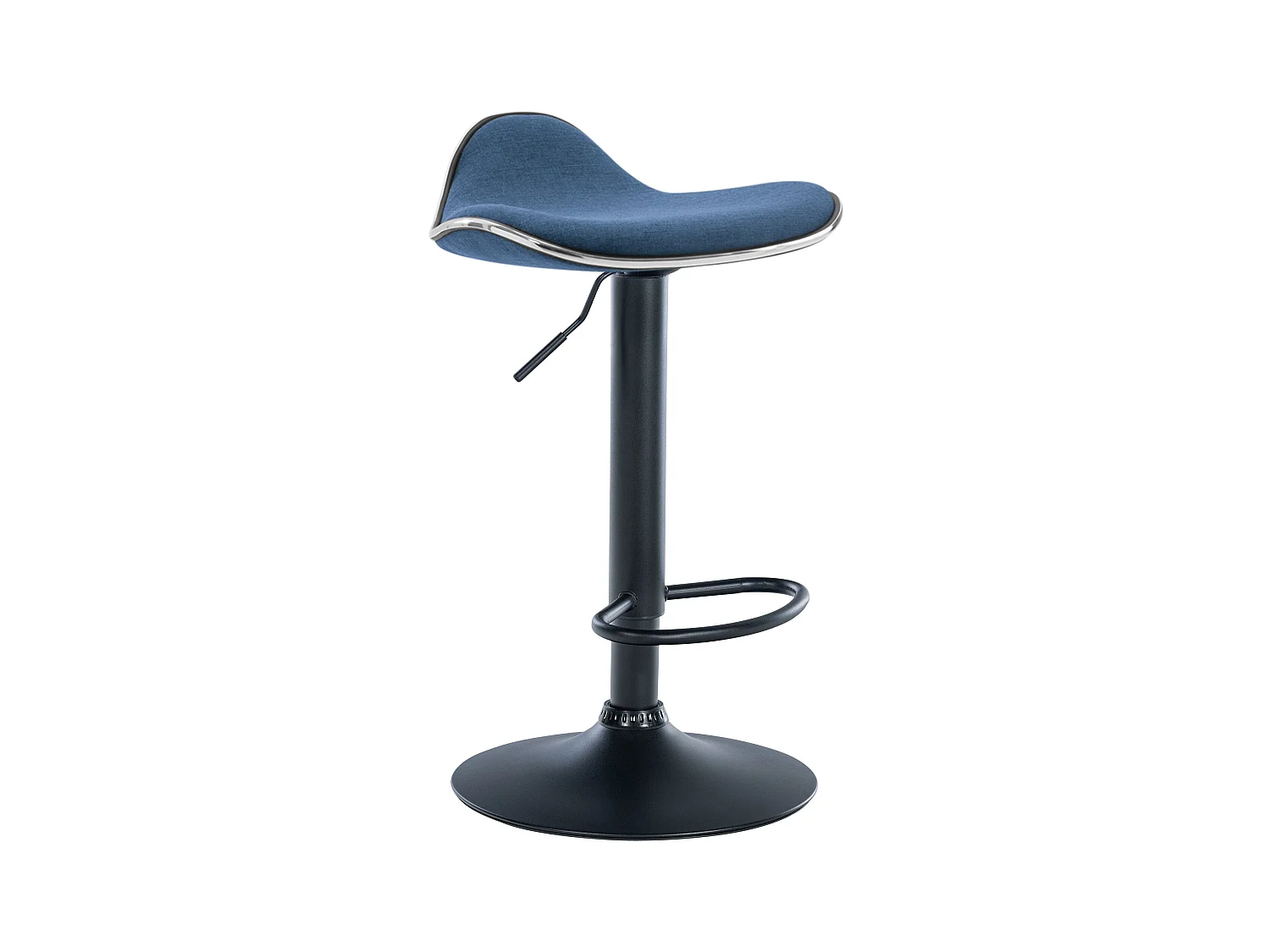 Tabouret de bar - Tissu & Métal chromé - Bleu - Shanghai