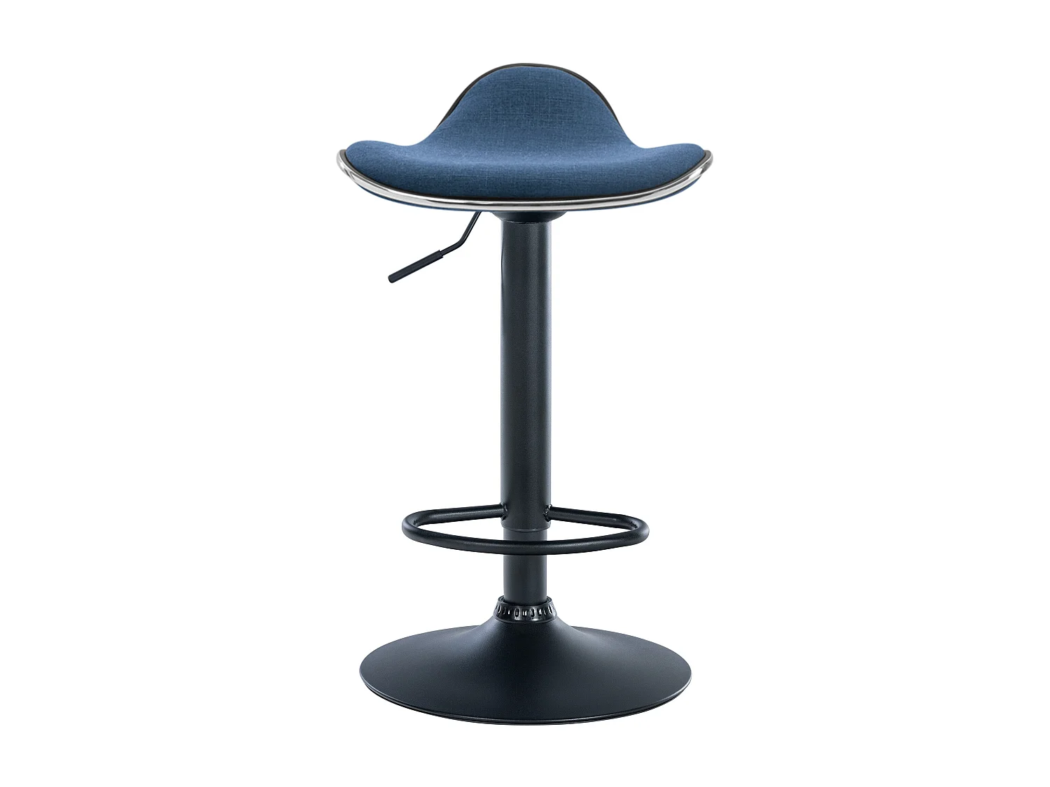 Tabouret de bar - Tissu & Métal chromé - Bleu - Shanghai