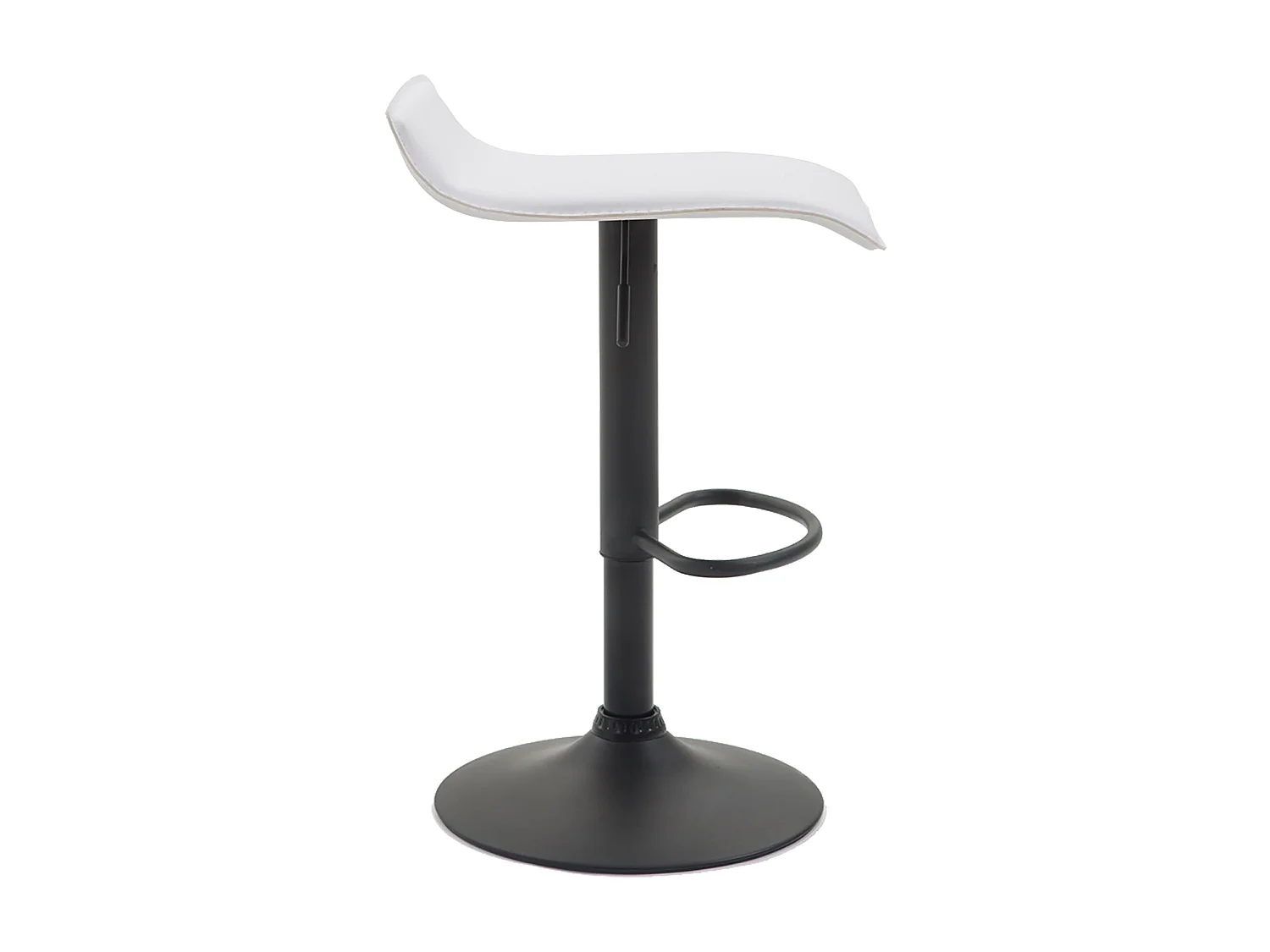 Tabouret de bar - Similicuir & Noir - Blanc - Dyn V2