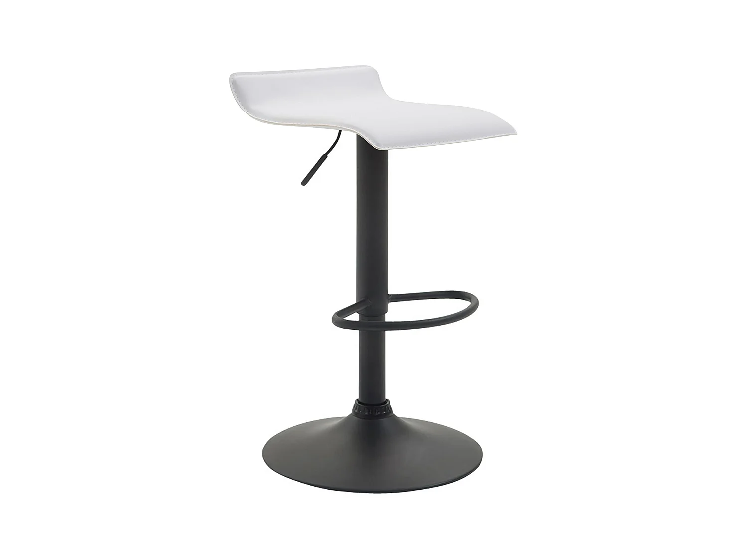 Tabouret de bar - Similicuir & Noir - Blanc - Dyn V2
