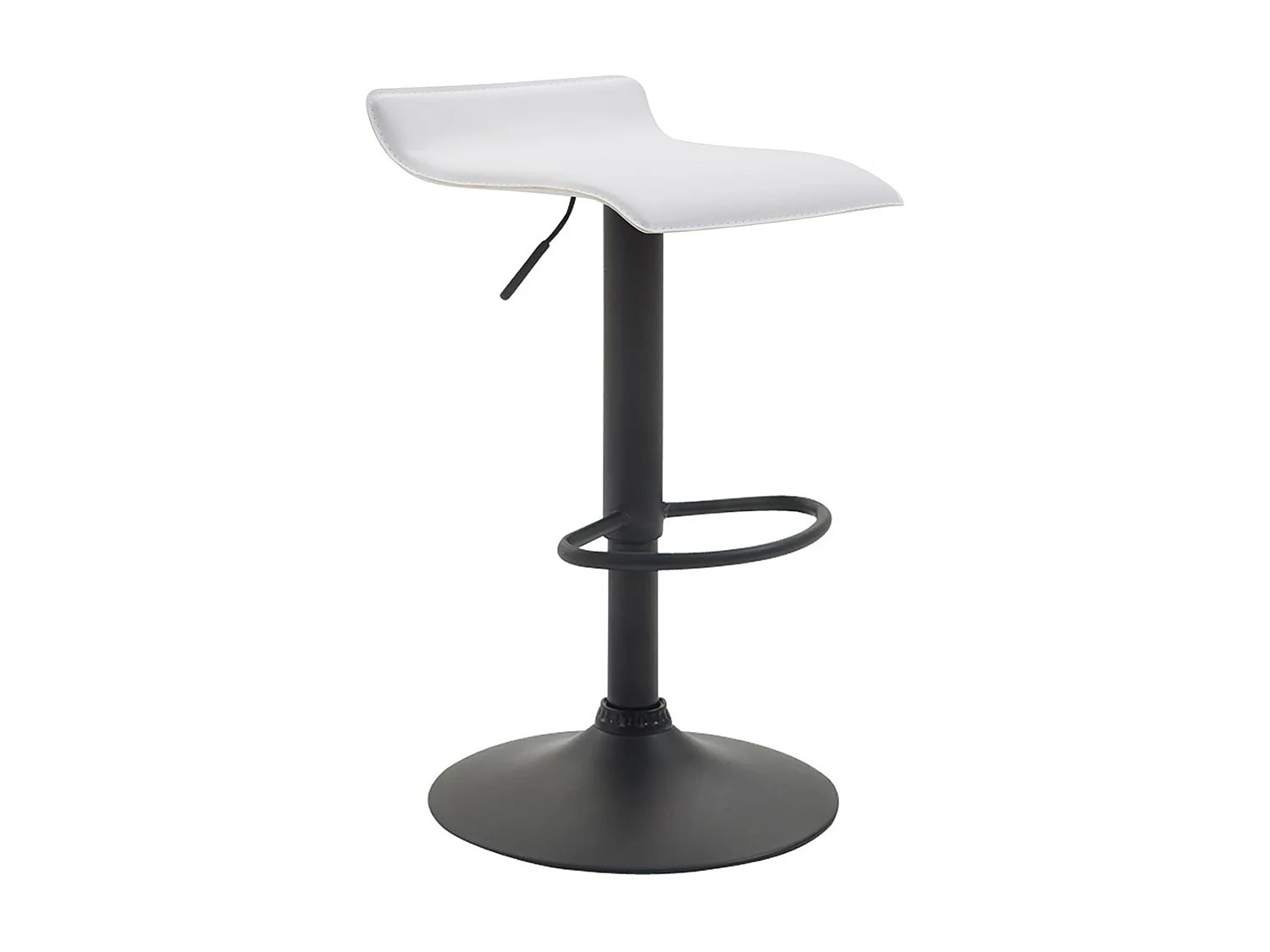 Tabouret de bar - Similicuir & Noir - Blanc - Dyn V2