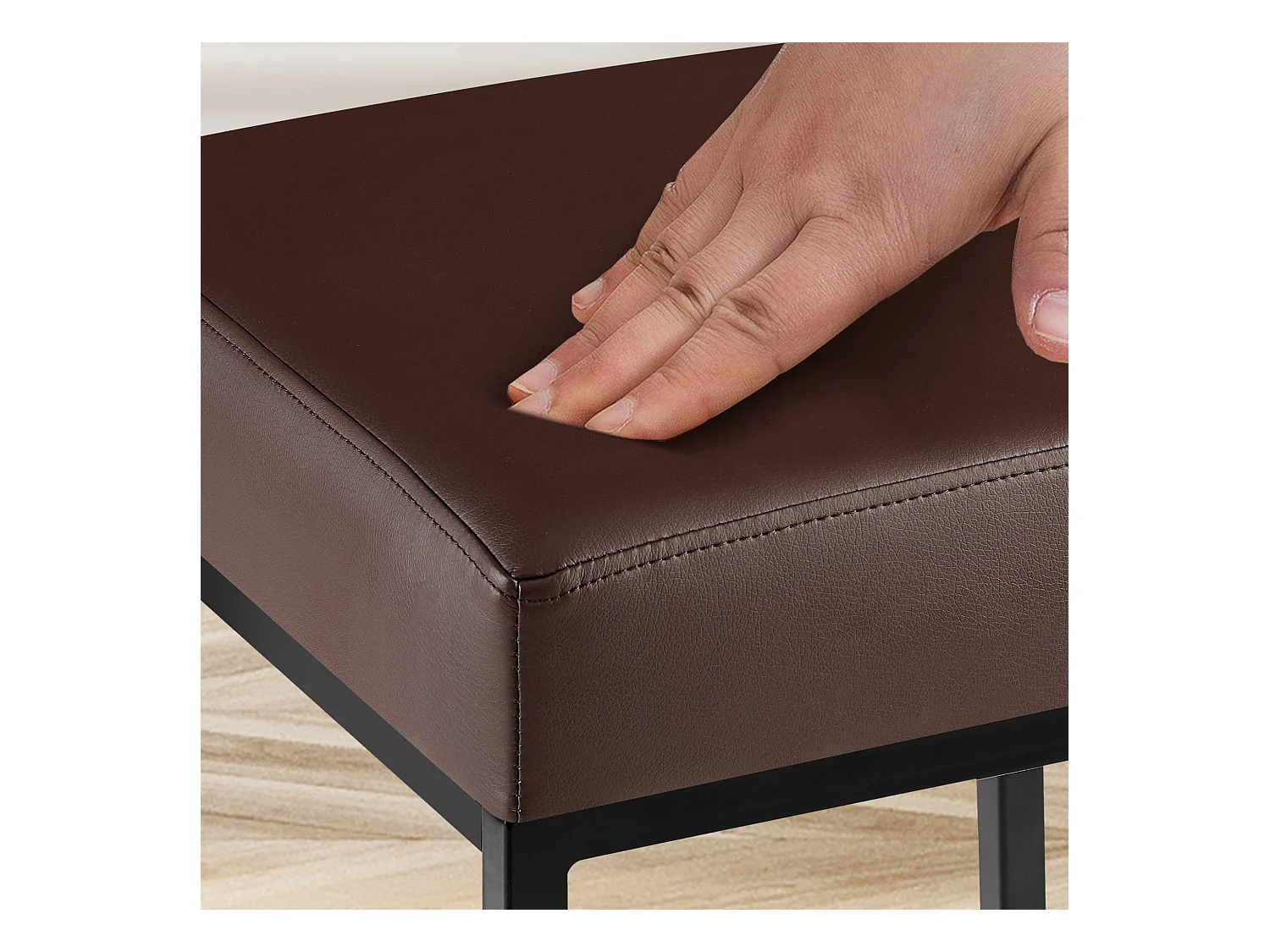 2er Set Barhocker - Kunstleder & schwarz - braun - Montreal 85