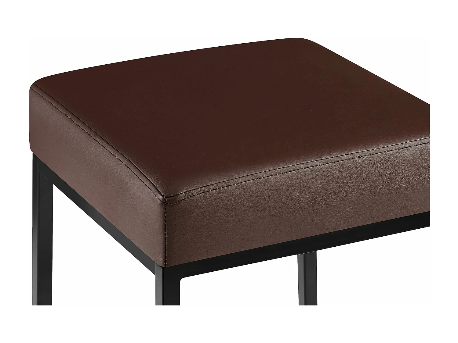 Lot de 2  Tabouret de bar - Similicuir & Noir - Marron - Montreal 85