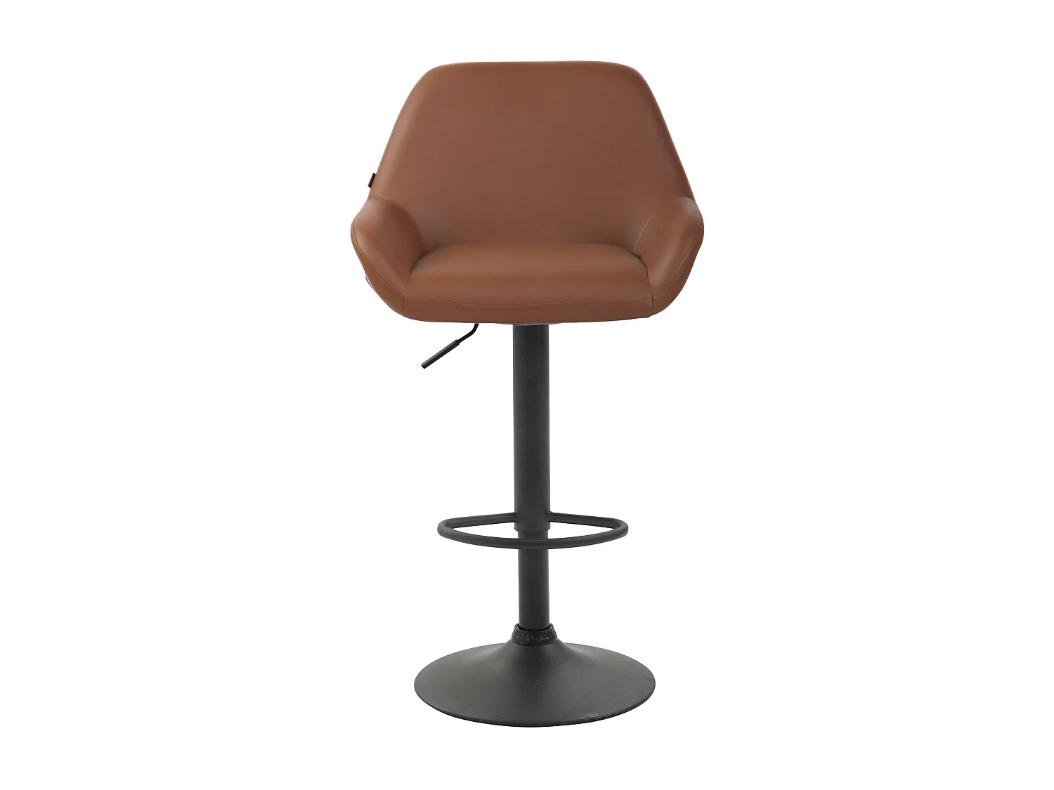 Tabouret de bar - Similicuir & Noir - Marron clair - Braga