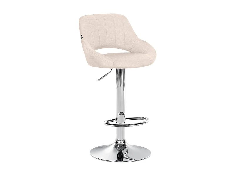 Barhocker - Stoff & chrom - creme - Milet