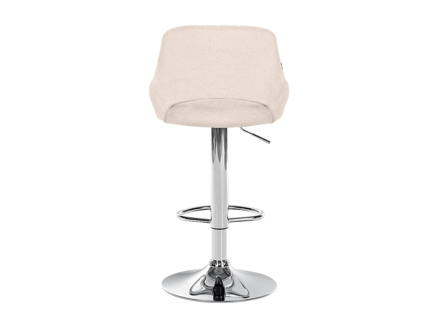 Tabouret de bar - Tissu & Chrome - Crème - Milet