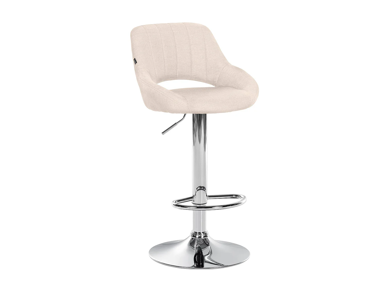 Tabouret de bar - Tissu & Chrome - Crème - Milet