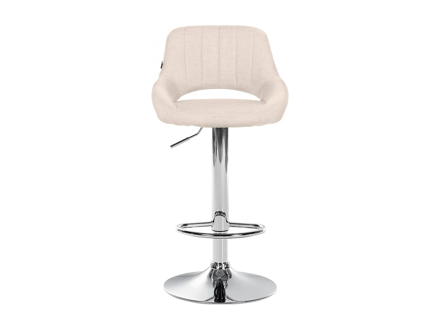 Tabouret de bar - Tissu & Chrome - Crème - Milet